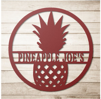 Pineapple Monogram Sign, Monogram Metal Sign, Pineapple Wall Sign, Metal Monogram Sign, Name Monogram Sign, Housewarming Gift, Pineapple Art