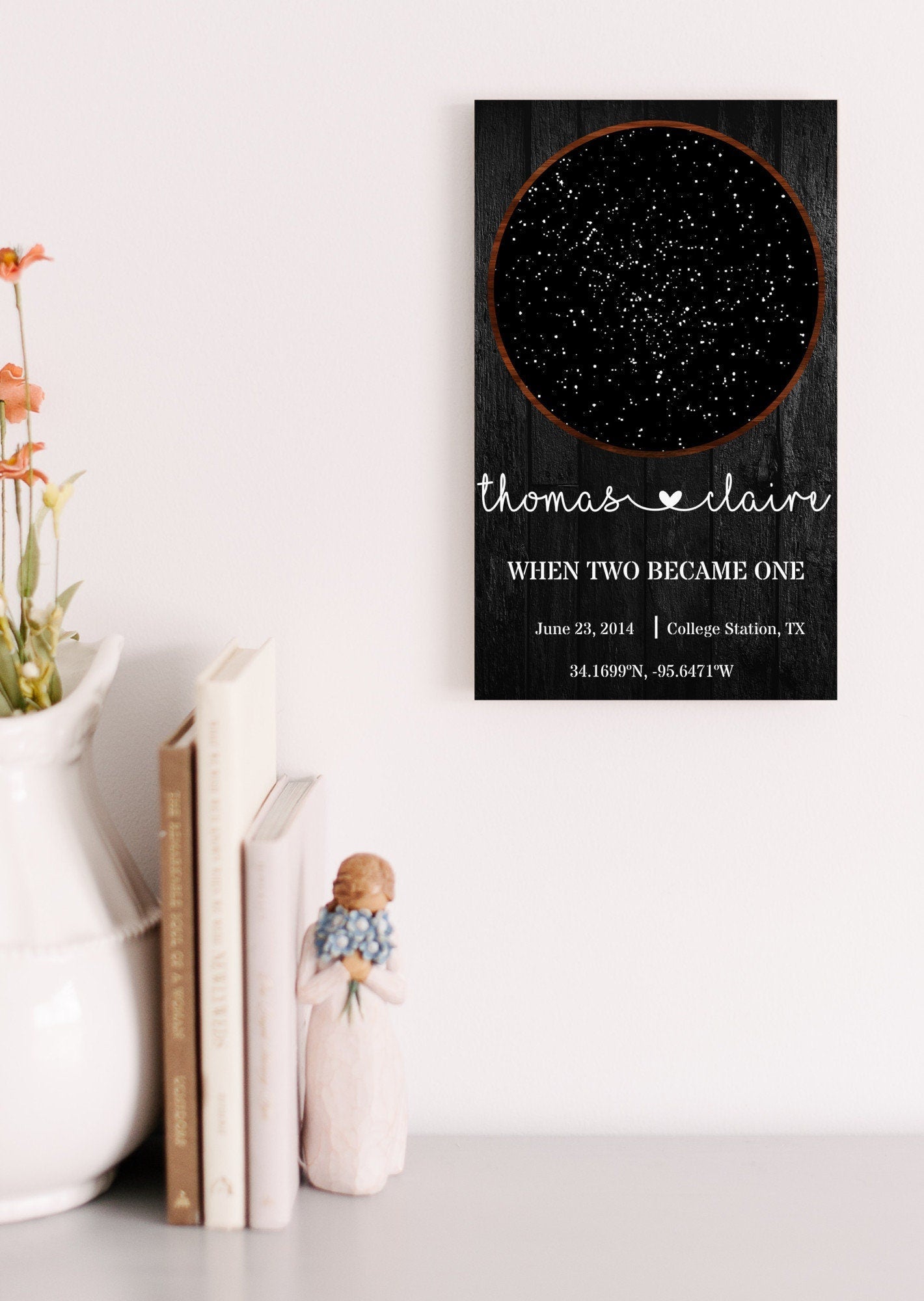 Custom Star Map Wood Sign, Year Anniversary Gift For Boyfriend, Night Sky By Date Sign, Star Map Plaque, Constellation Sign, Sky Map Sign