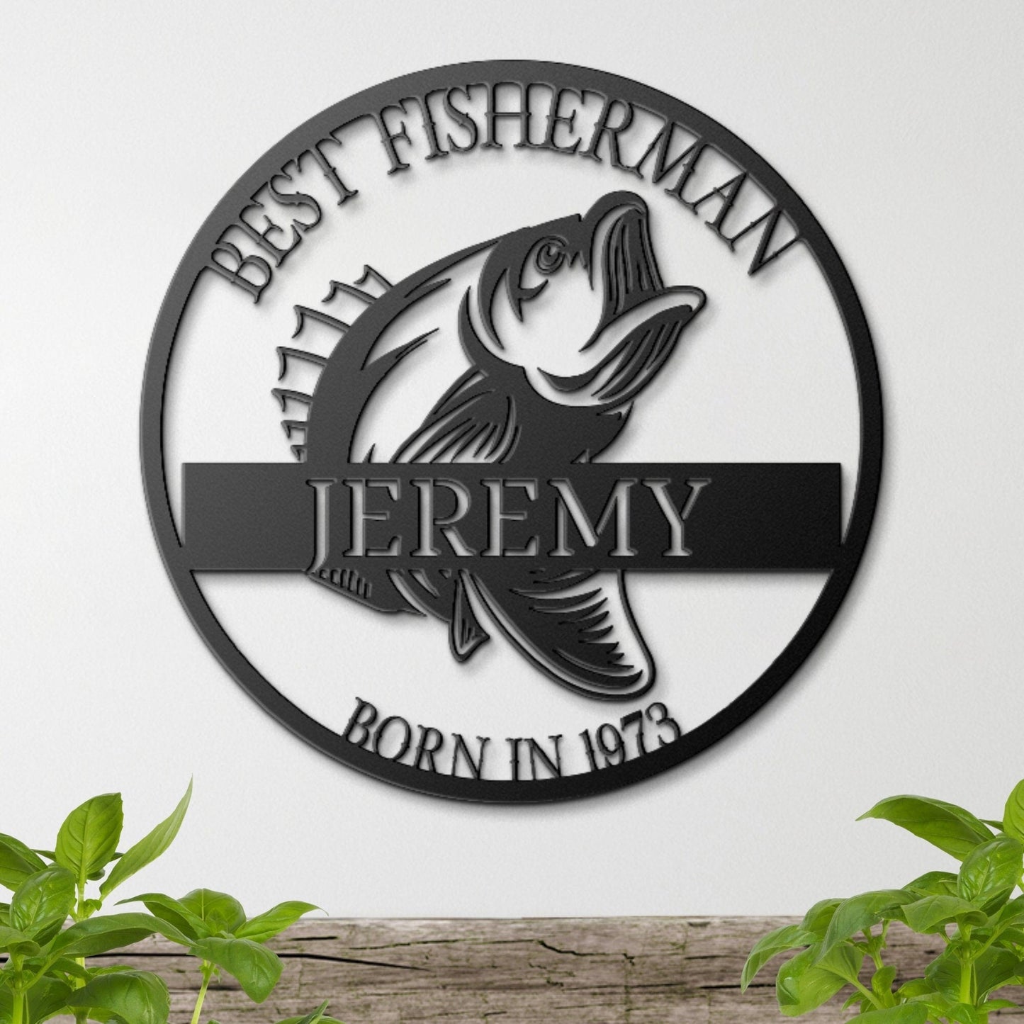 Personalized 50th Birthday Metal Sign, Birthday Gift For Men, Gift For Husband, Fishing Gifts, Custom Bass Fish Sign, Gift For Fisherman