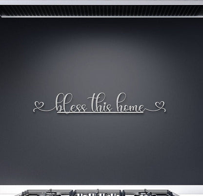 Metal Bless This Home Sign, Large Bless Our Home Sign, Housewarming Gift, New Home Gift, Wall Hanging Metal Art, Bless This Home Wall Art