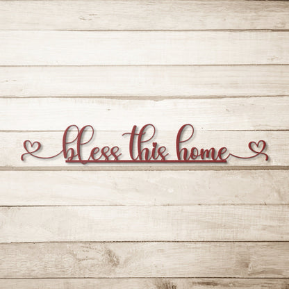 Metal Bless This Home Sign, Large Bless Our Home Sign, Housewarming Gift, New Home Gift, Wall Hanging Metal Art, Bless This Home Wall Art