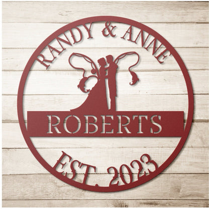 Fishing Wedding Sign, Wedding Gift, Last Name Established Sign, Family Name Sign, Metal Fishing Sign, Wedding Monogram, Couple Gift