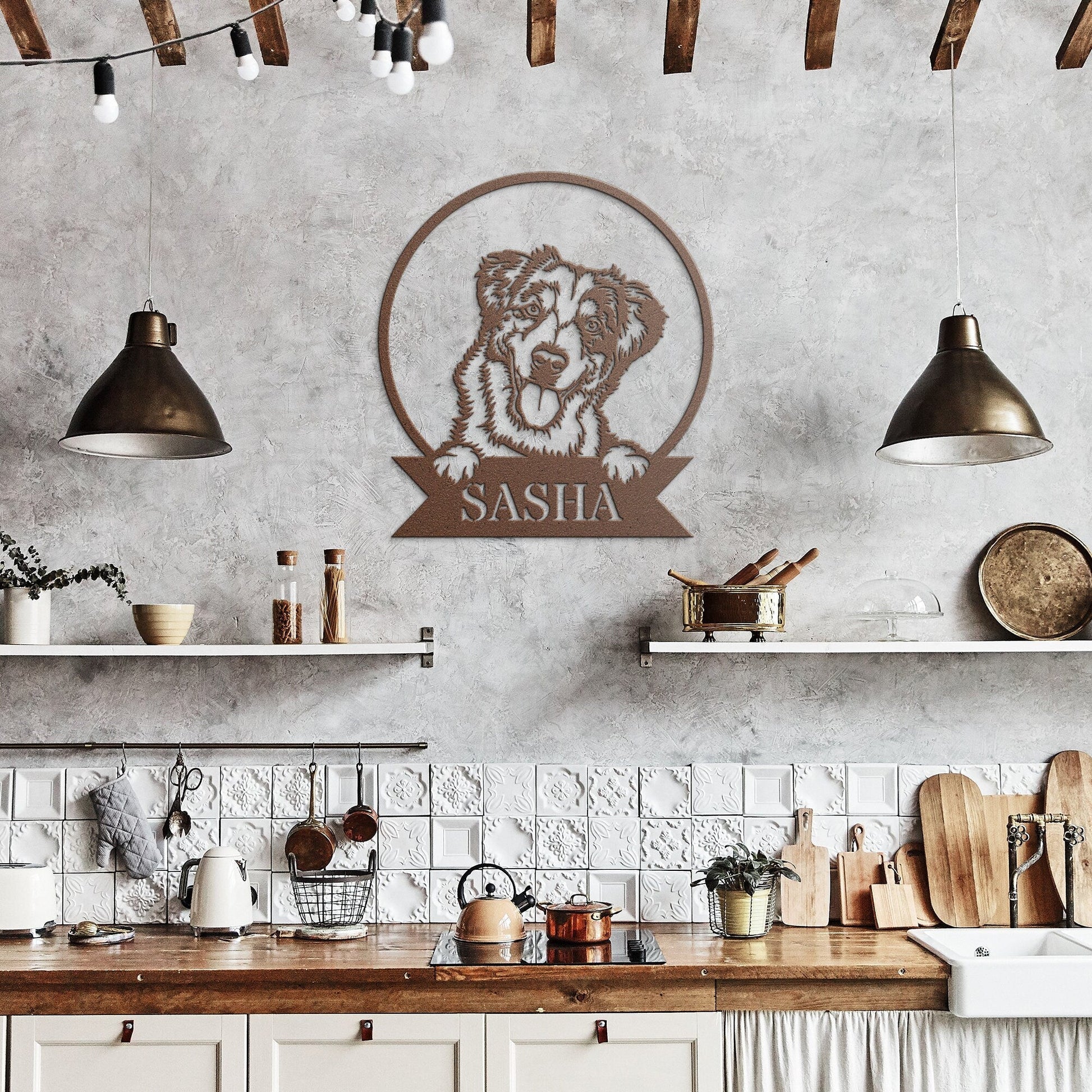 Australian Sheperd Metal Sign, Wall Hanging Dog Sign, Metal Dog Art, Large Metal Sign, Australian Sheperd Gifts, Outdoor Patio Decor