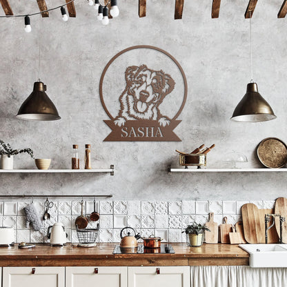 Australian Sheperd Metal Sign, Wall Hanging Dog Sign, Metal Dog Art, Large Metal Sign, Australian Sheperd Gifts, Outdoor Patio Decor