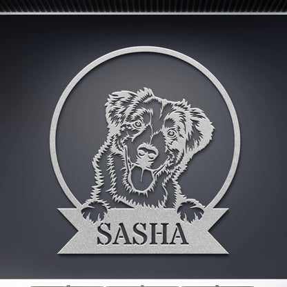 Australian Sheperd Metal Sign, Wall Hanging Dog Sign, Metal Dog Art, Large Metal Sign, Australian Sheperd Gifts, Outdoor Patio Decor