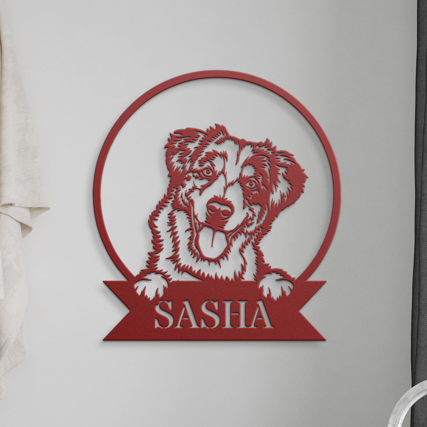 Australian Sheperd Metal Sign, Wall Hanging Dog Sign, Metal Dog Art, Large Metal Sign, Australian Sheperd Gifts, Outdoor Patio Decor