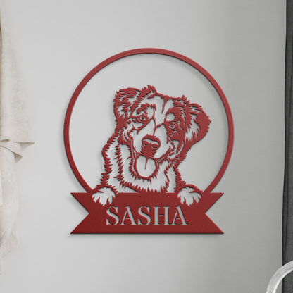 Australian Sheperd Metal Sign, Wall Hanging Dog Sign, Metal Dog Art, Large Metal Sign, Australian Sheperd Gifts, Outdoor Patio Decor