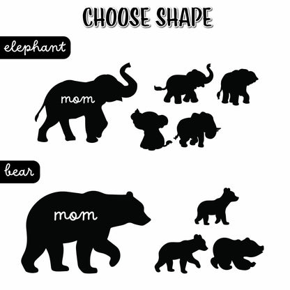 Custom Mother's Day Elephant Suncatcher, Elephant Family suncatcher, Elephant Mother's day Gift, Elephant Decor, Gift For mom, Grandma Gift
