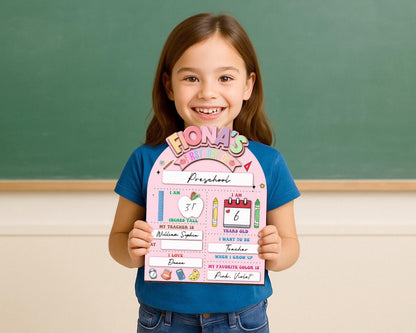 Custom First Day Of School Sign, Last Day of School Sign, Custom Name Sign, Preschool Back To School Dry Erase Sign, 1st Day of School Board